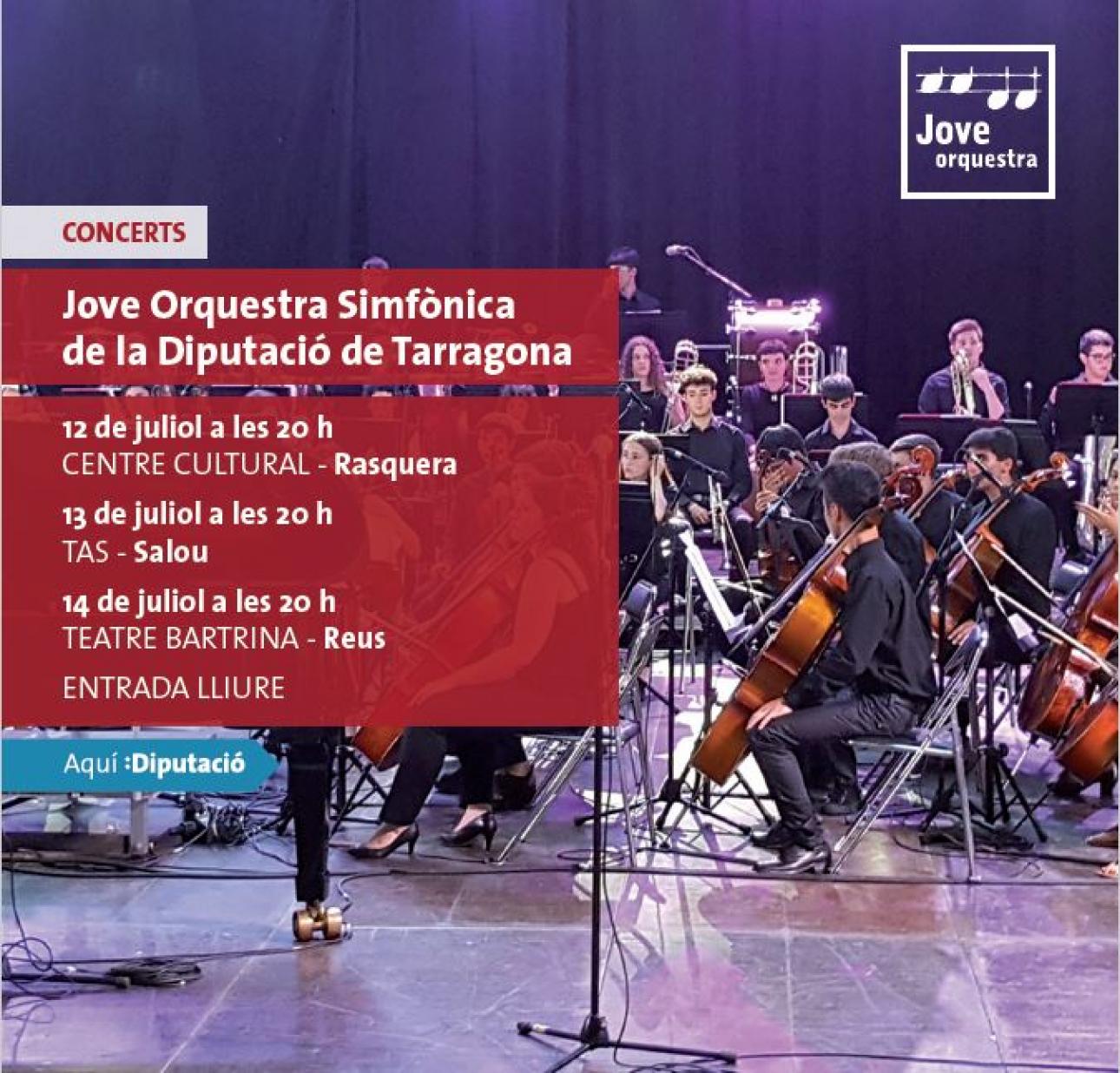 Concerts de la Jove Orquestra Simfònica de la Diputació a Rasquera, Salou i Reus