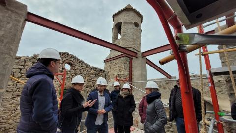 Visita a les obres de l'església de la Mussara