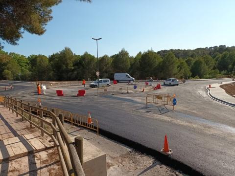 Imatge de les obres a la TP-2039 entre EL Catllar i l'N-340