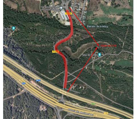 Amb motiu de les obres de la carretera que connecta el Catllar amb la N-340 es tallarà un carril de la circulació amb regulació per semàfors