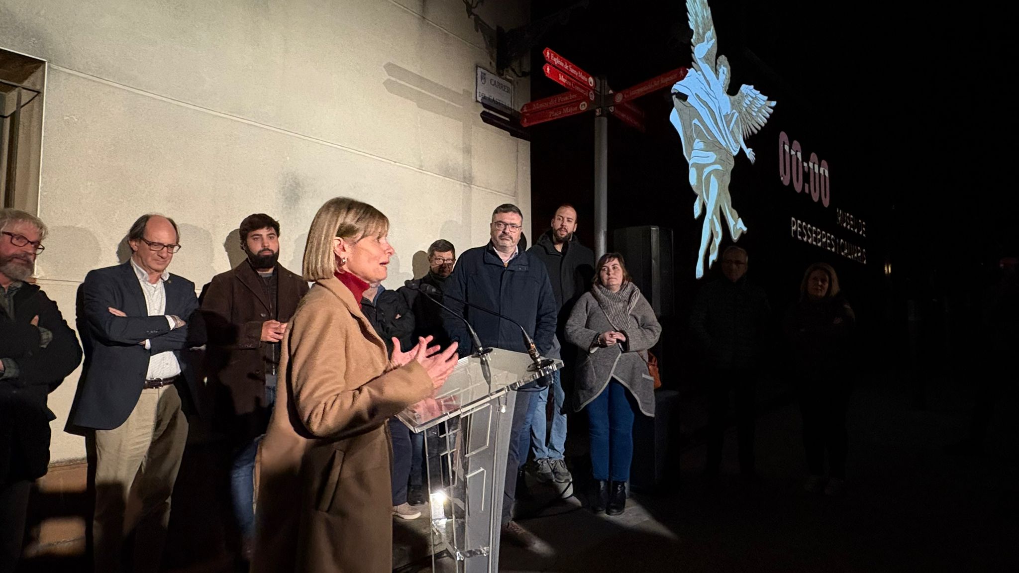 La presidenta Llauradó en el moment del Museu del Pessebre i Clavaris